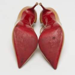 مملوكة مسبقًا Christian Louboutin Jumping Size 38 Beige Patent Leather D'orsay Pumps