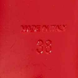 مملوكة مسبقًا Christian Louboutin Size 38 Green Croc Embossed Leather Lock Art Slide Sandals