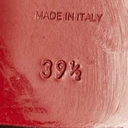 Pre Owned Christian Louboutin Size 39.5 Brown Calf Hair and Patent Leather Smoking Slippers