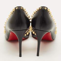 Pre Owned Christian Louboutin Irishell Size 38 Black Leather D'orsay Pumps