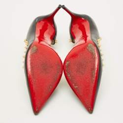 Pre Owned Christian Louboutin Irishell Size 38 Black Leather D'orsay Pumps