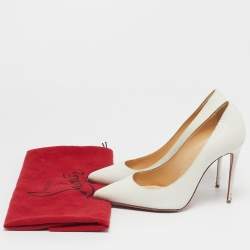 Pre Owned Christian Louboutin So Kate Size 37 White Python Embossed Leather Pumps