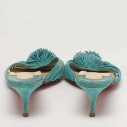 مملوكة مسبقًا صندل كريستيان لوبوتان بيلبروسا زرقاء شامواه شراريب مقاس 38.5