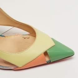 مملوكة مسبقًا Christian Louboutin Air Chance Size 36.5 Multicolor Leather and PVC Sllingback Pumps