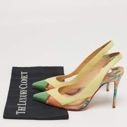 مملوكة مسبقًا Christian Louboutin Air Chance Size 36.5 Multicolor Leather and PVC Sllingback Pumps