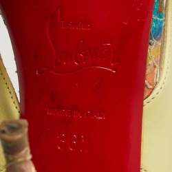 مملوكة مسبقًا Christian Louboutin Air Chance Size 36.5 Multicolor Leather and PVC Sllingback Pumps