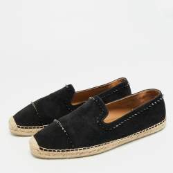 مملوكة مسبقًا Christian Louboutin Spike Size 43 Black Suede Espadrille Loafers