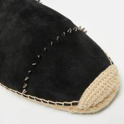 مملوكة مسبقًا Christian Louboutin Spike Size 43 Black Suede Espadrille Loafers