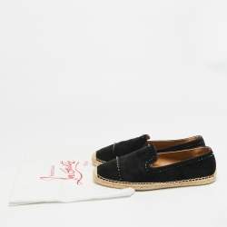 مملوكة مسبقًا Christian Louboutin Spike Size 43 Black Suede Espadrille Loafers