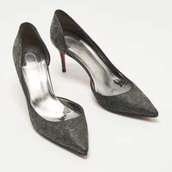 مملوكة مسبقًا حذاء كعب عالي كريستيان لوبوتان إريزا جليتر دورسي أسود مقاس 38