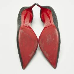 مملوكة مسبقًا حذاء كعب عالي كريستيان لوبوتان إريزا جليتر دورسي أسود مقاس 38