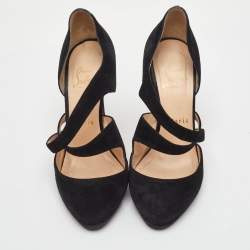 Pre Owned Christian Louboutin Citoyenne 100 Size 36 Black Suede Pumps