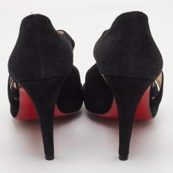 Pre Owned Christian Louboutin Citoyenne 100 Size 36 Black Suede Pumps