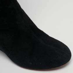 مملوكة مسبقًا Christian Louboutin Size 37 Black Suede Fringe Knee Length Boots