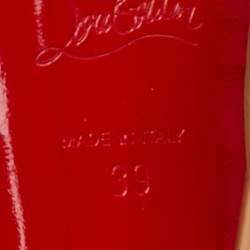 مملوكة مسبقًا حذاء كعب عالي كريستيان لوبوتان بيغالي مقدمة مدببة جلد لامع بيج مقاس 39