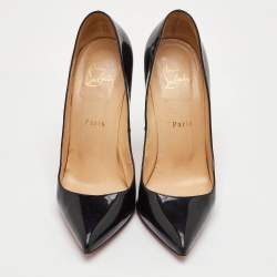 مملوكة مسبقًا Christian Louboutin Pigalle Size 39 Black Patent Leather Pointed Toe Pumps