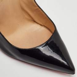 مملوكة مسبقًا Christian Louboutin Pigalle Size 39 Black Patent Leather Pointed Toe Pumps