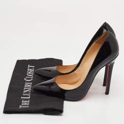 مملوكة مسبقًا Christian Louboutin Pigalle Size 39 Black Patent Leather Pointed Toe Pumps