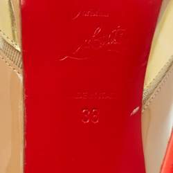 Pre Owned حذاء كعب عالي كريستيان لوبوتان أستروغيرل جلد باتشوورك متعدد الألوان لامع مقاس 38