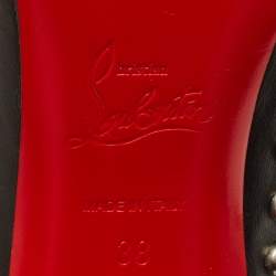 Pre Owned بوت كاحل كريستيان لوبوتان غوريلا مقدمة مفتوحة مرن مرصع مسامير سويدي أسود مقاس 37.5