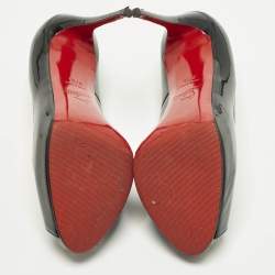 Pre Owned Christian Louboutin Very Prive Size 37.5 Black Patent Leather Pumps