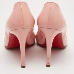 Pre Owned حذاء كعب عالي كريستيان لوبوتان فيفي جلد وردي فاتح مقاس 38