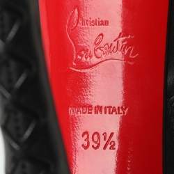 Pre Owned Christian Louboutin Recouzetta Size 39.5 Black Leather Boots