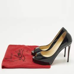 Pre Owned Christian Louboutin Very Prive Size 36 Black Patent Leather Platform Pumps