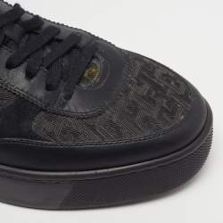 Pre Owned Christian Louboutin Happyrui Size 40 Black Leather, Rubber and Suede Low Top Sneakers