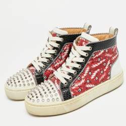 Pre Owned حذاء رياضي كريستيان لوبوتان "لو سبايكس" مقاس 36 جلد ونايلون متعدد الألوان عالي الساق