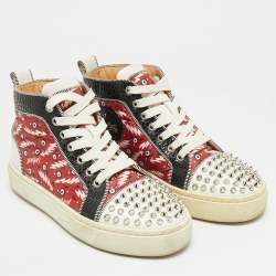 Pre Owned حذاء رياضي كريستيان لوبوتان "لو سبايكس" مقاس 36 جلد ونايلون متعدد الألوان عالي الساق