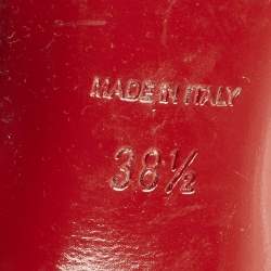 مملوكة مسبقًا Christian Louboutin Size 38.5 Black Patent Leather and Mesh Slingback Pumps