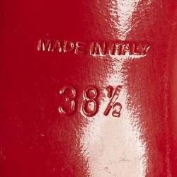 Pre Owned Christian Louboutin Spike Size 38.5 Red Suede Slingback Pumps