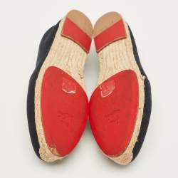 Pre Owned حذاء إسبادريل كريستيان لوبوتان فلات نانو أورليتو سويدي مثقب مقاس 36