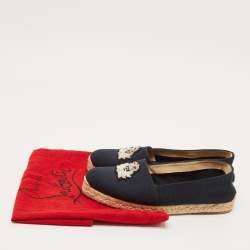 Pre Owned حذاء إسبادريل كريستيان لوبوتان فلات نانو أورليتو سويدي مثقب مقاس 36