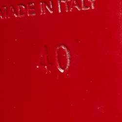 Pre Owned Christian Louboutin Size 40 Gold Python Embossed Leather Slingback Pumps