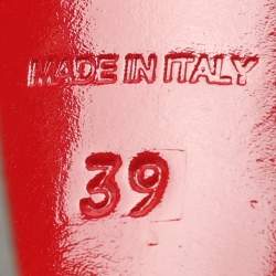 Pre Owned Christian Louboutin Alta Spina Strass Size 35.5 Grey/Blue Suede and Mesh Slingback Sandals 