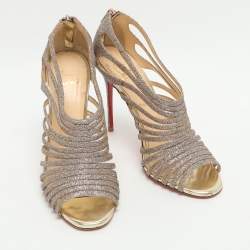 Pre Owned Christian Louboutin Multibrida Size 38.5 Multicolor Glitter Pumps