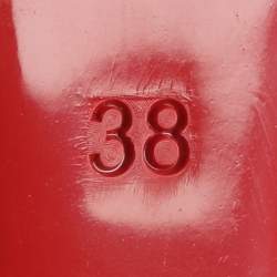 Pre Owned Christian Louboutin Chocazeppa Size 38 White Leather Wedge Sandals 