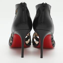 Pre Owned Christian Louboutin Beauty K Size 38.5 Black Leather Caged Sandals