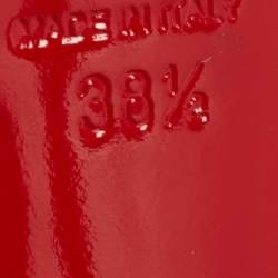 Pre Owned Christian Louboutin Bianca Size 38.5 Black Patent Leather Platform Pumps