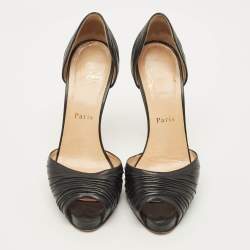 Pre Owned حذاء كريستيان لوبوتان أرماديلو دورسي جلد أسود مقاس 39