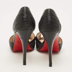 Pre Owned حذاء كريستيان لوبوتان أرماديلو دورسي جلد أسود مق اس 39