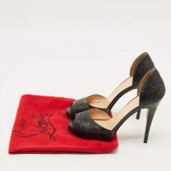 Pre Owned حذاء كريستيان لوبوتان أرماديلو دورسي جلد أسود مقاس 39