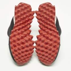 Pre Owned Christian Louboutin Tiketa Size 36 Black Leather and Neoprene Slip On Sneakers