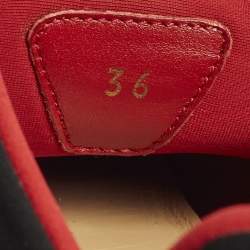 Pre Owned Christian Louboutin Tiketa Size 36 Black Leather and Neoprene Slip On Sneakers