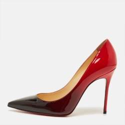 Pre Owned Christian Louboutin Decollete Size 36 Black/Red Degrade Patent Leather Pumps 
