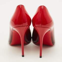 مملوكة مسبقًا حذاء كعب عالي كريستيان لوبوتان سو كايت ديجرادي جلد لامع أسود / بيج مقاس 38