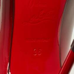 مملوكة مسبقًا حذاء كعب عالي كريستيان لوبوتان سو كايت ديجرادي جلد لامع أسود / بيج مقاس 38