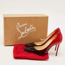 مملوكة مسبقًا حذاء كعب عالي كريستيان لوبوتان سو كايت ديجرادي جلد لامع أسود / بيج مقاس 38